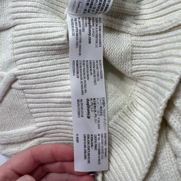 Disney Parks 2022 Exclusive Minnie Mouse Cable Knit Crewneck Sweater - cream, M - Picture 9 of 13